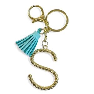 Gold Toned “S” Initial Bag Charm and/or Key Chain with Tassel (NWOT)